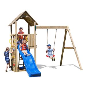 Aire de jeux en bois Carol1 avec toboggan et 1 balançoire de Fungoo