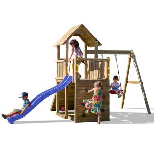 Aire de jeux en bois Carol3 avec toboggan et 1 balançoire de Fungoo