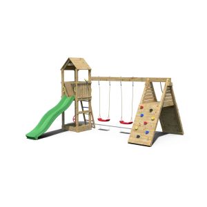 Aire de jeux Fleppi en bois avec toboggan et 2 balançoires de Fungoo