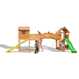 Grande aire de jeux Sized Plaza multiactivités en bois de chez Fungoo