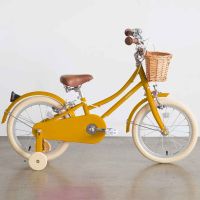 Velo retro jaune Gingersnap de Bobbin 16 pouces pour enfants 4 a 6 ans