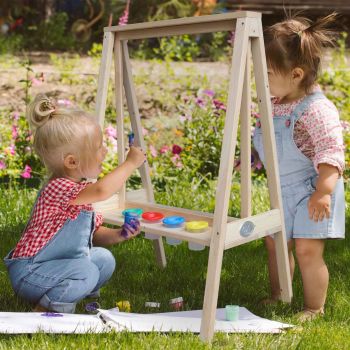 Hellbraune Holzstaffelei für Kinder ab 3 Jahren Eric d'Axi