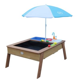 Brauner Sand- und Wasserspieltisch aus Holz ab 3 Jahren Linda d'Axi