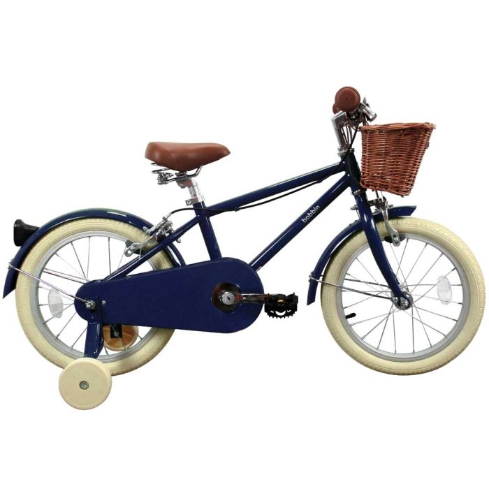 Vélo 16 pouces bleu marine pour filles ou garçons Moonbug de Bobbin pneus  blancs